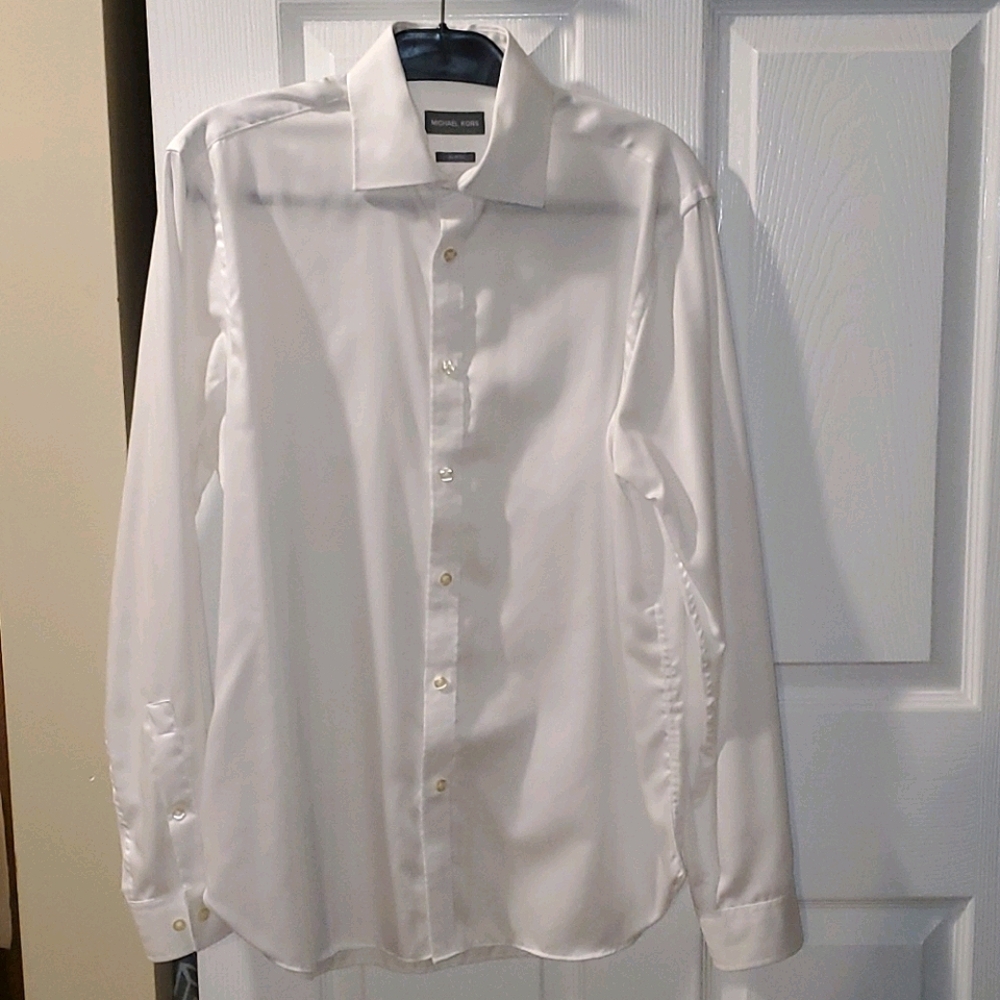 White men's dress shirt Michael Kors